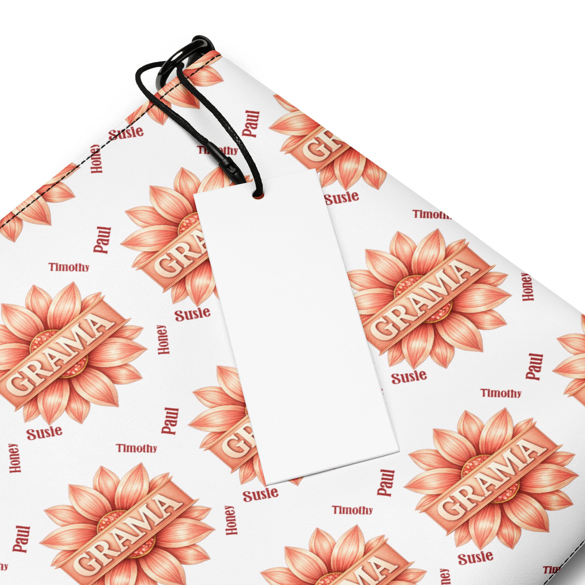 ✨ Personalized Grama Blossom Crossbody Bag | Custom Floral Grid Purse, Faux Leather All-Over Print Gift for Mom & Grandma product image (3)