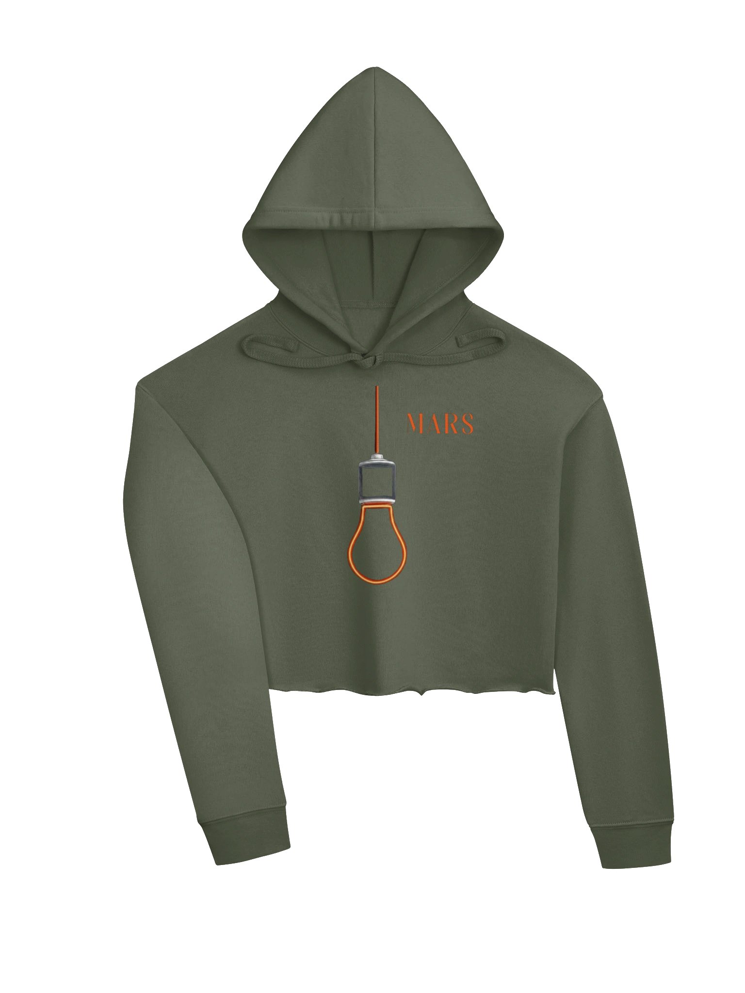 Mars City Orange Lightbulb Ladies Cropped Hoodie product image (3)