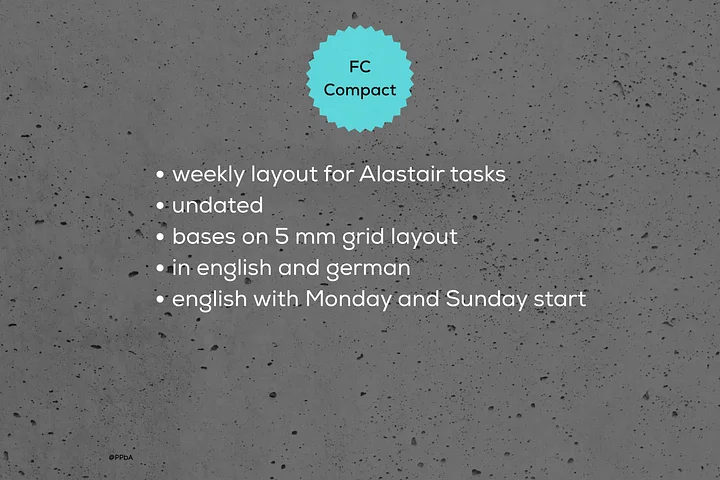 weekly tasks - Alastair style - FC Compact - 2026 product image (2)