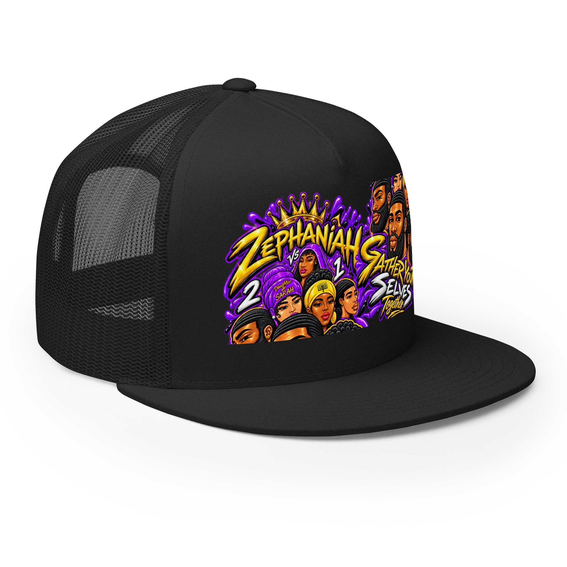 Zephaniah 2 vs 1 Gather Yourselves Graphic Trucker Cap Purple product image (6)
