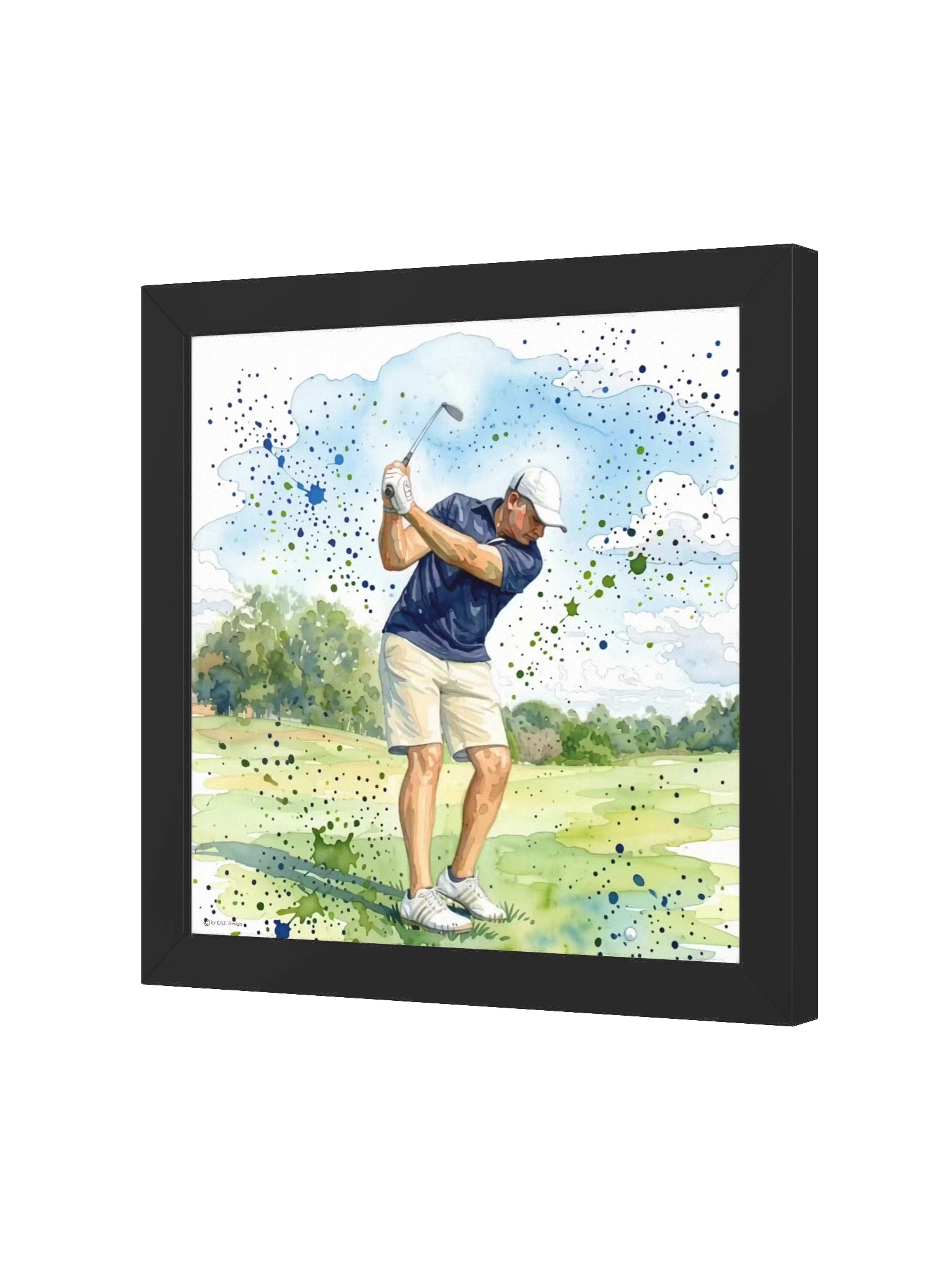 Golf Art Vibrant Ayous Wood Framed Poster product image (17)