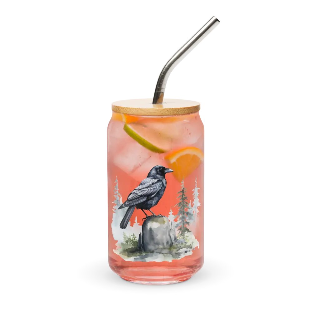 Can-Shaped Glass 🖤 Majestic Watercolor Crow product image (11)