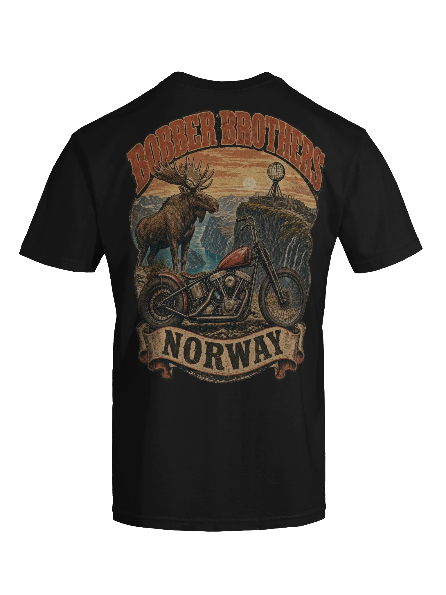 Norway motorcycle t-shirt design by Bobber Brothers