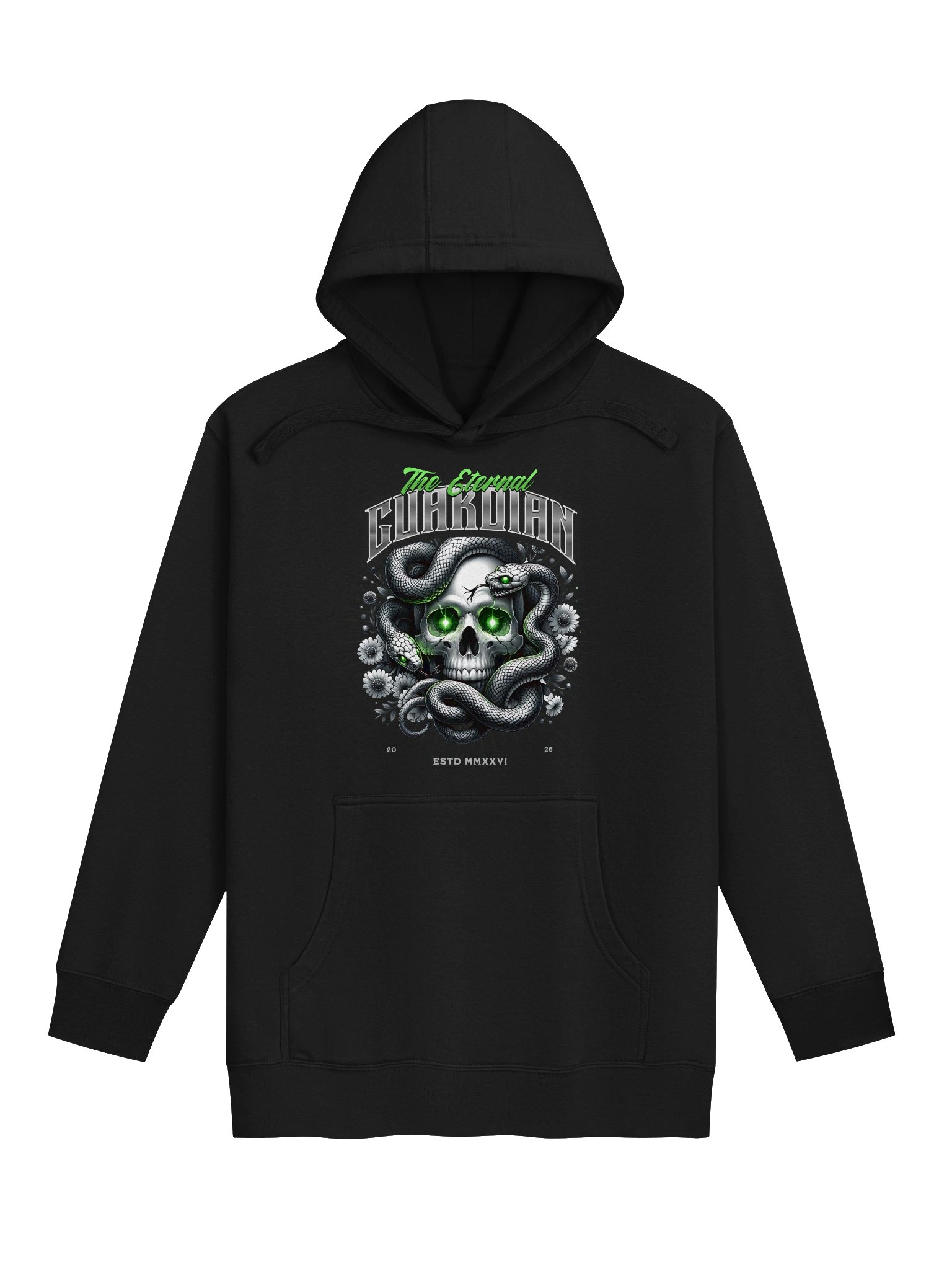 Eternal Guardian Glow Skull Hoodie for Casual Wear product image (1)