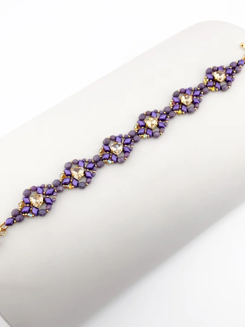 Trillion Crystal Matinee Bracelet - Purple, Gold product image (3)