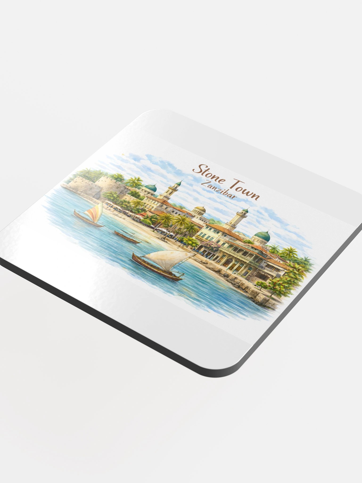 Stone Town Zanzibar Glossed Cork Coaster product image (4)