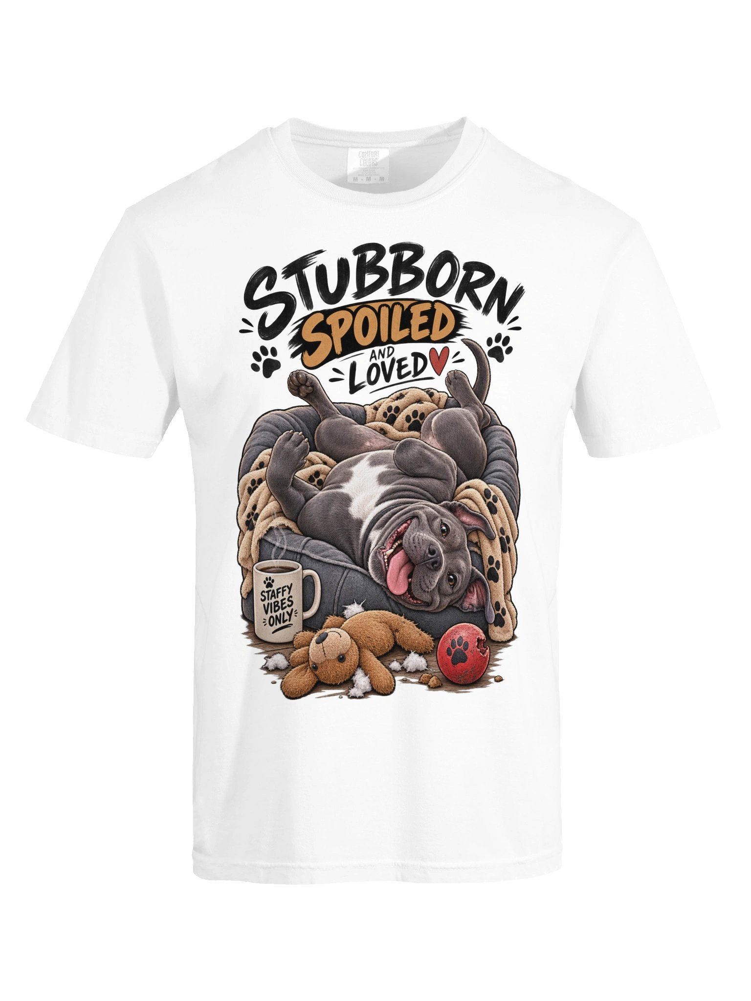 Bulldog Stubborn and Spoiled - Sarcastic Funny Animal Lover T-Shirt | Witty Bulldog Attitude Tee product image (1)