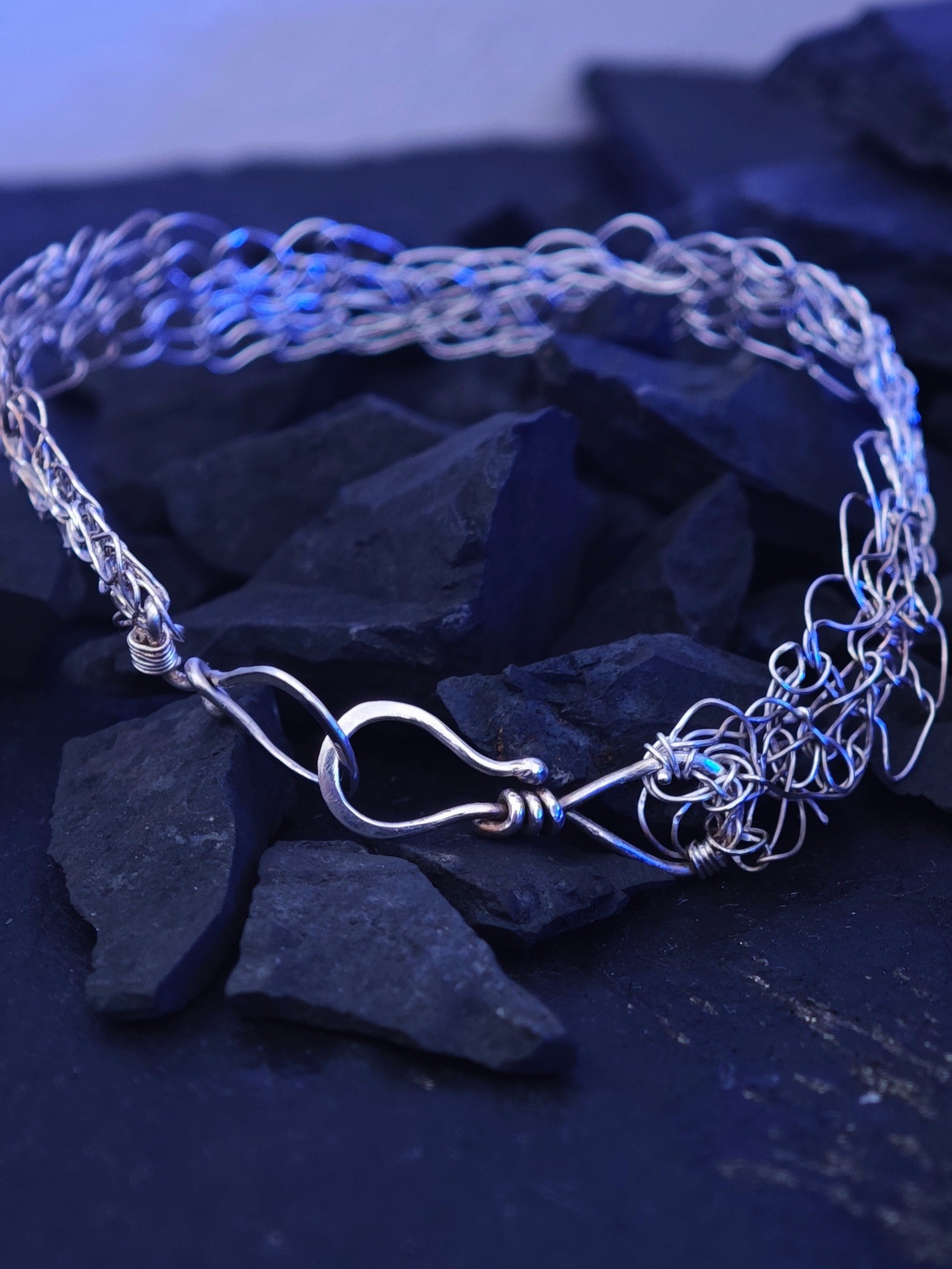 Argentium crochet bracelet product image (7)