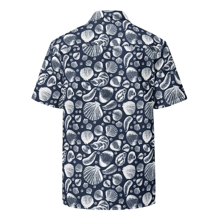 Men's | New England Tidal Treasures | White on Navy | Hawaiian Shirt | Vibrant Coastal Style product image (2)