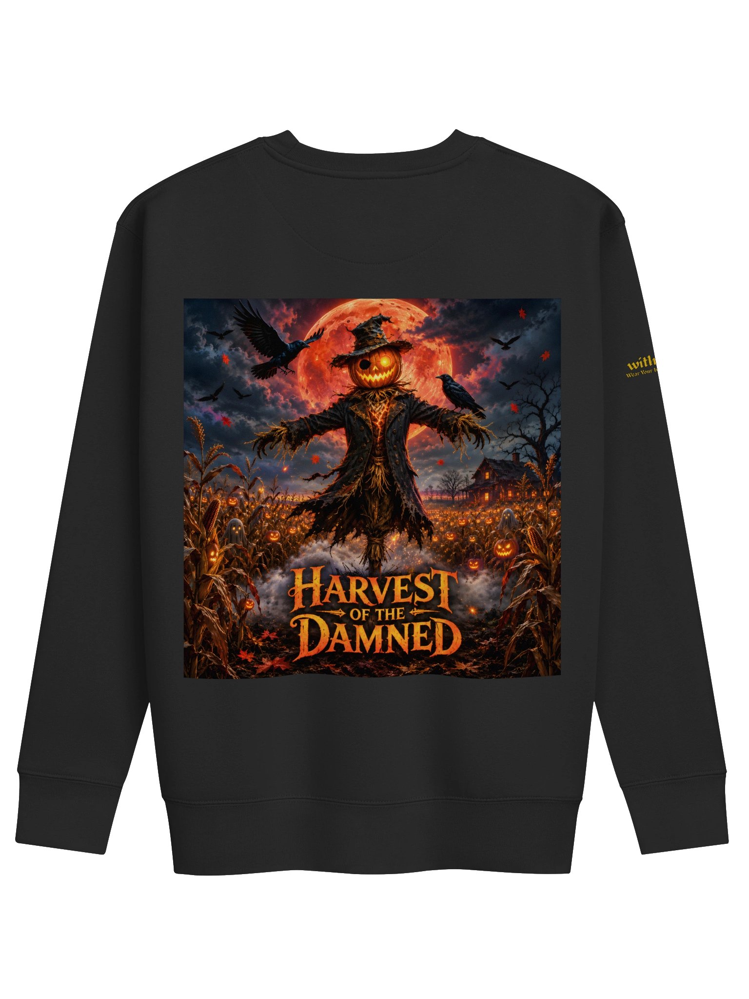 Harvest of the Damned Halloween Scarecrow Sweatshirt Design product image (1)