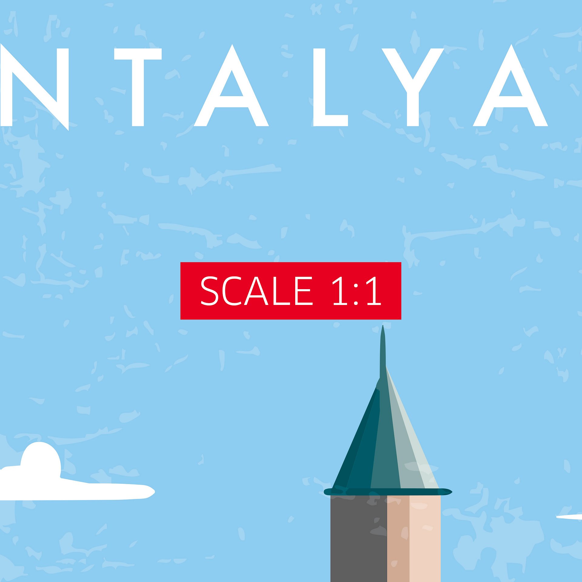 Antalya, Turkey — Retro travel minimalist poster, retro travel art, retro travel wall art, vector art product image (4)
