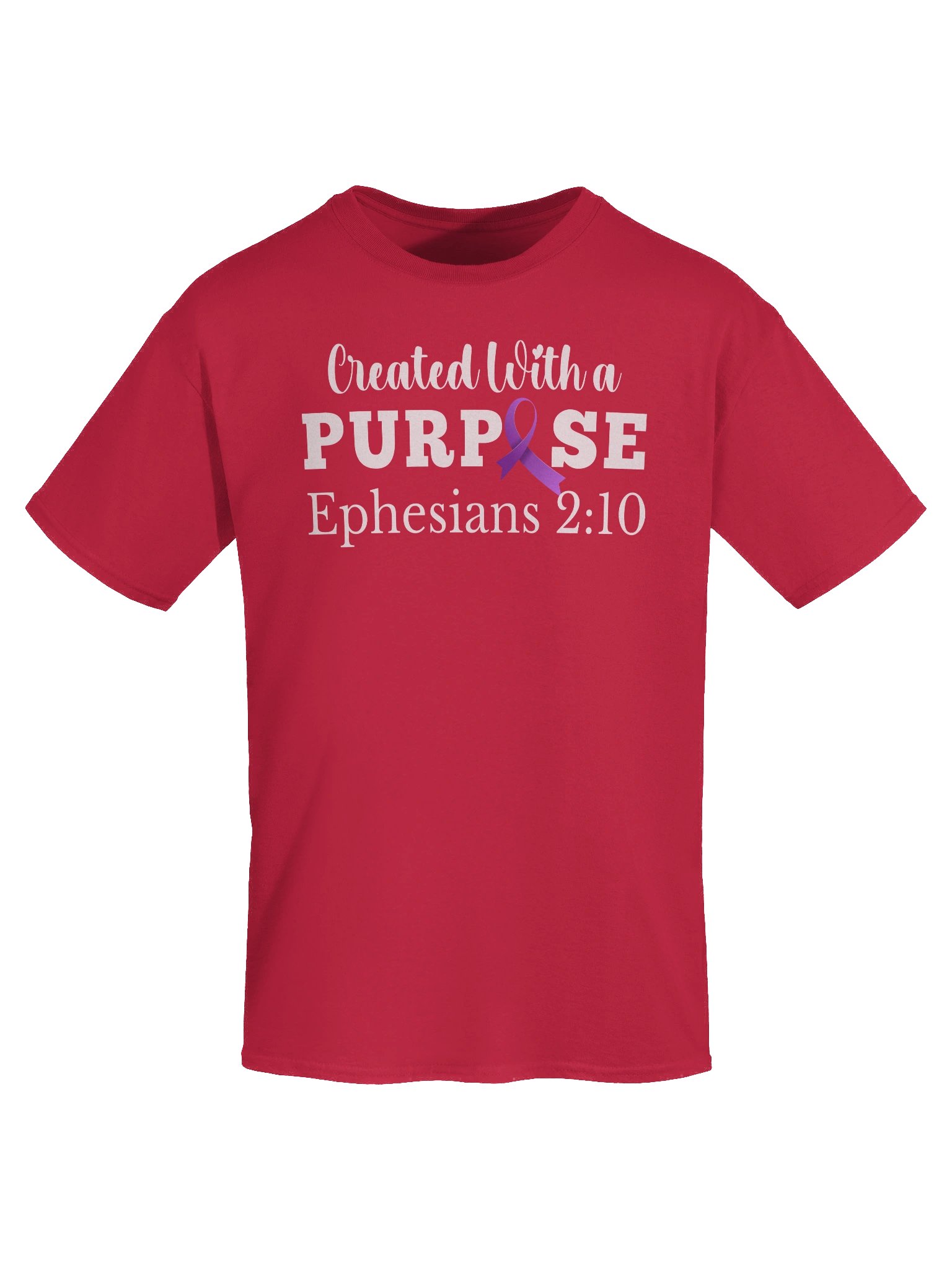 Created With A Purpose : Purple Ribbon Alzheimer's Awareness Gildan Heavy T-shirt product image (7)
