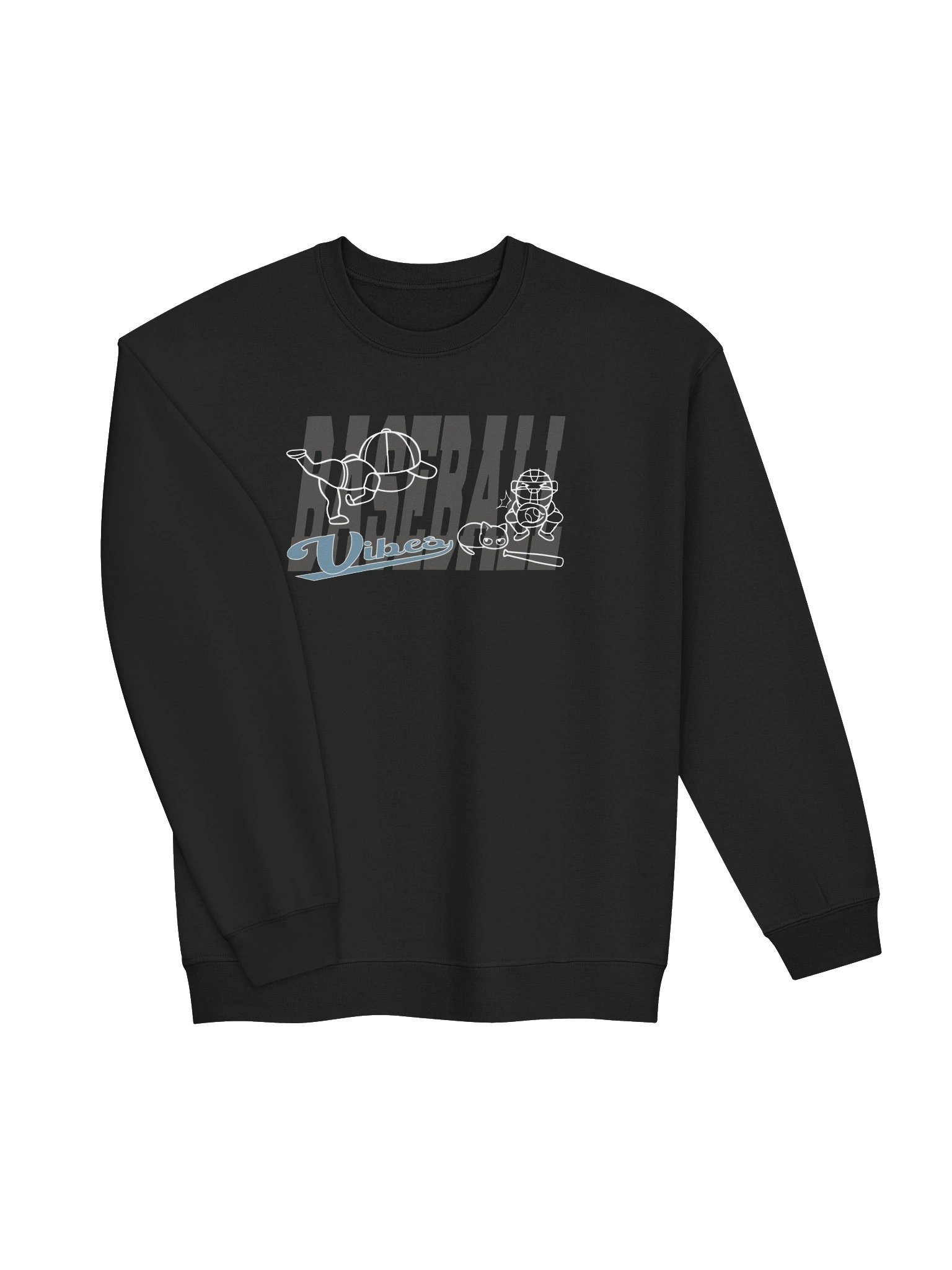 Baseball Cat (Baseball Vibes) - Unisex Adult Sweatshirt product image (2)