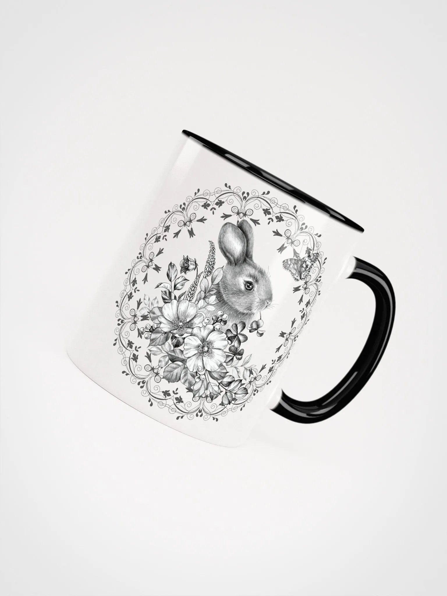 Floral Rabbit Ceramic Mug product image (41)