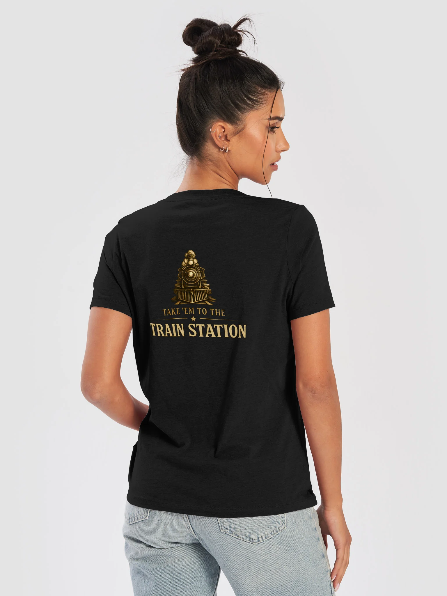 Take 'Em To The Train Station V-Neck Tee product image (4)