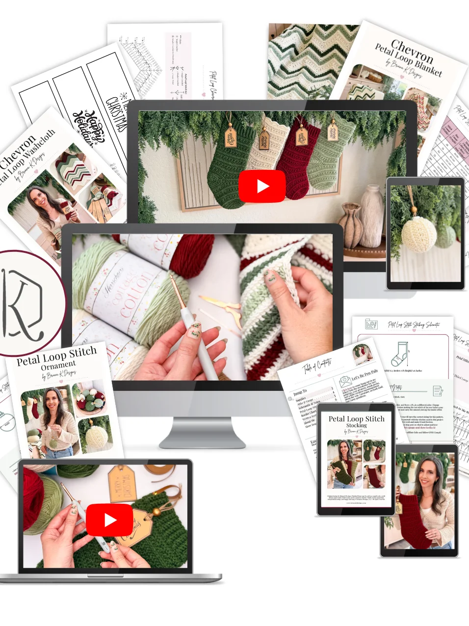 Petal Loop Holiday Collection | 4 Crochet Patterns + Printable Holiday Kit product image (4)