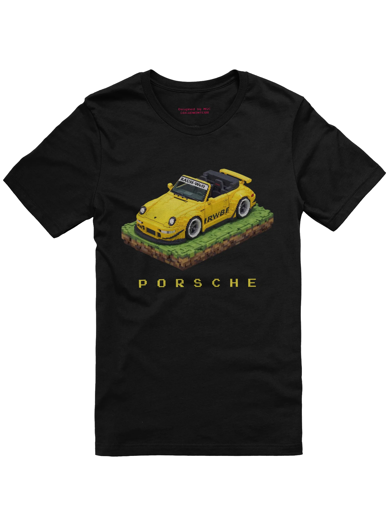 Speed Yellow Porsche 993 RWB "Nohra" Rauh-Welt Begriff Shirt (Pixel, Retro, Minecraft) product image (5)