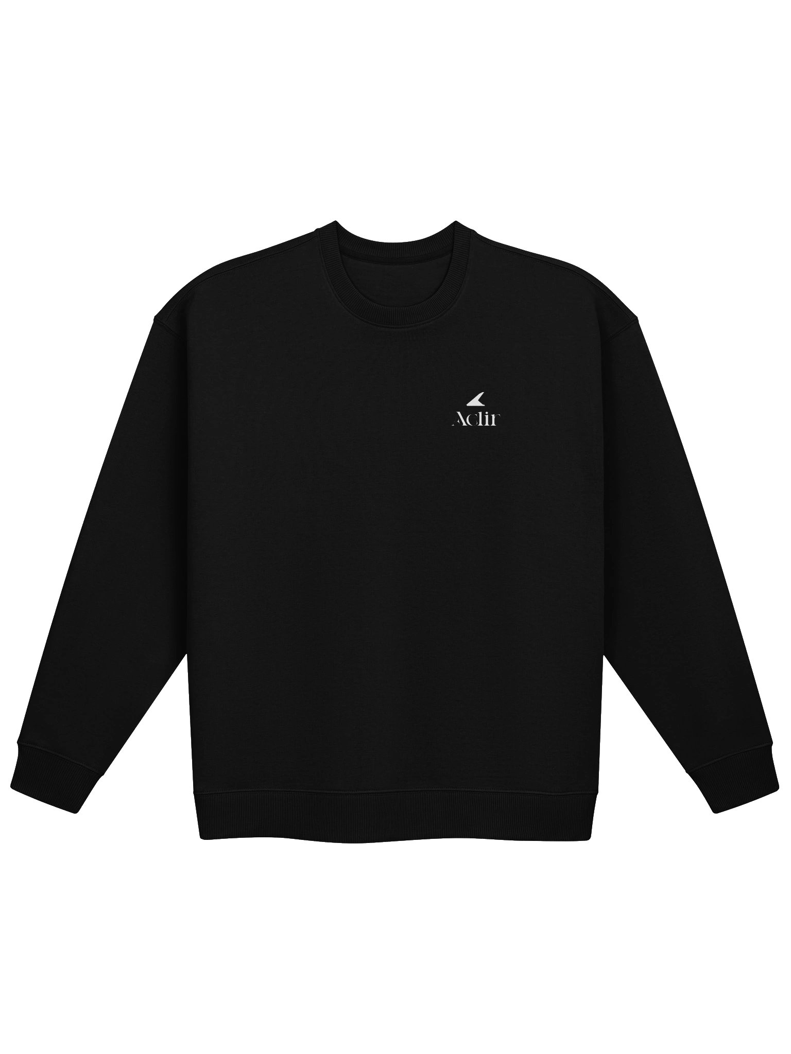 Aelir Keel Stacked Minimal Black Oversized Sweatshirt product image (1)