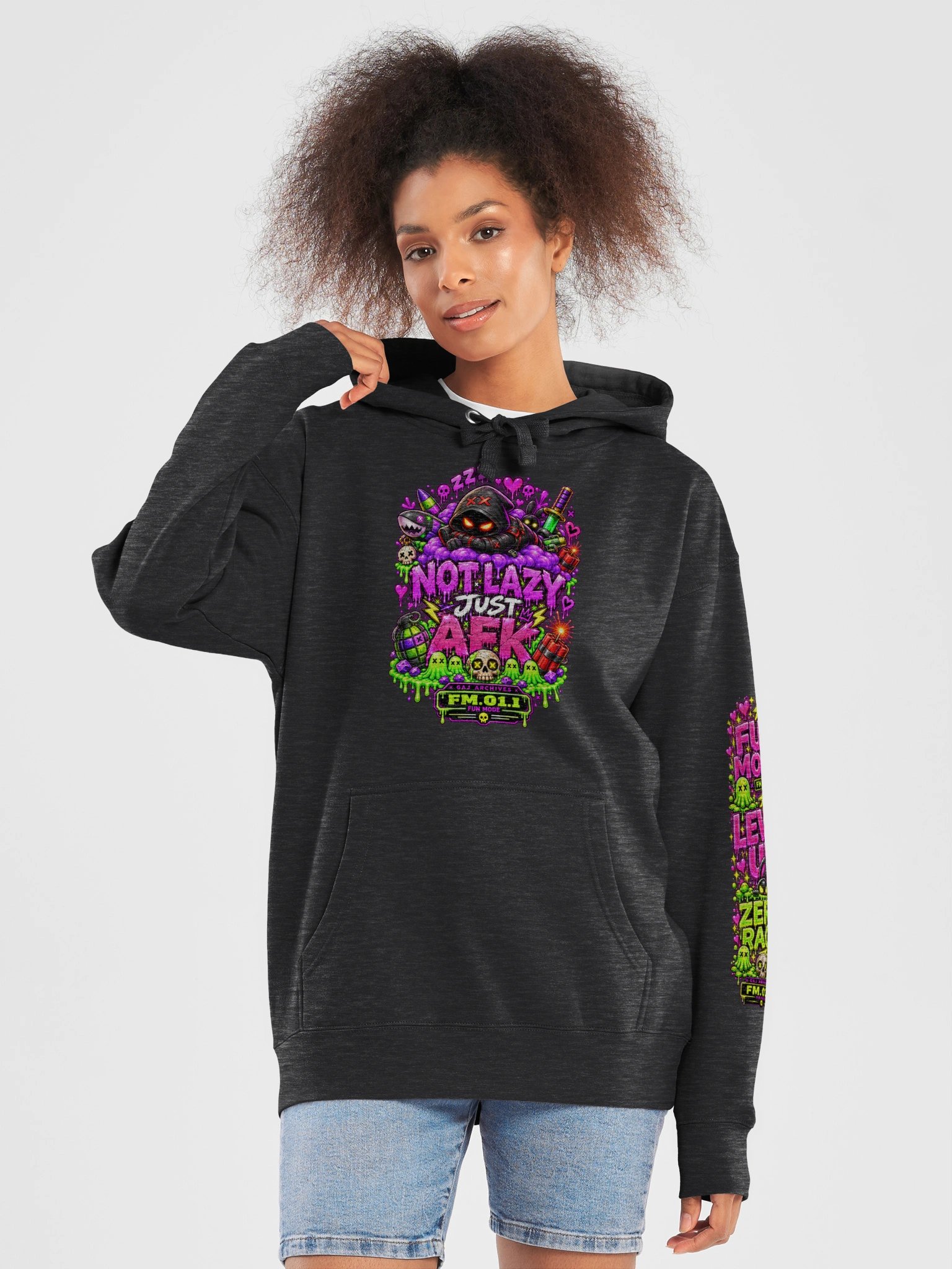 FUN MODE - NOT LAZY, JUST AFK Hoodie product image (5)