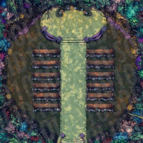 Feywild Ceremony & Forest Portal Crawl | 2 Gridded TTRPG Battle Maps product image (2)