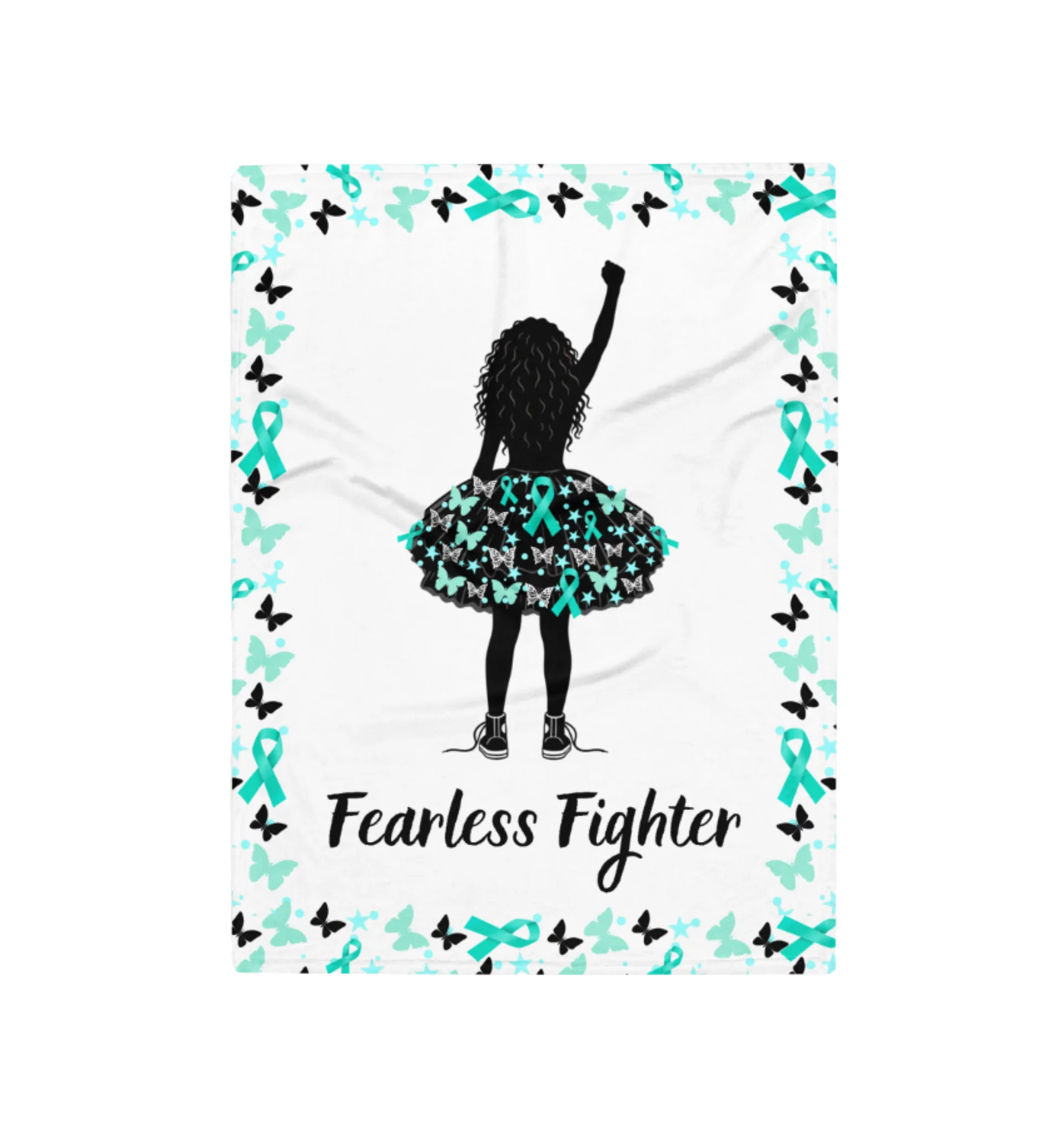 Ovarian Cancer - Fearless Fighter Throw Blanket product image (1)