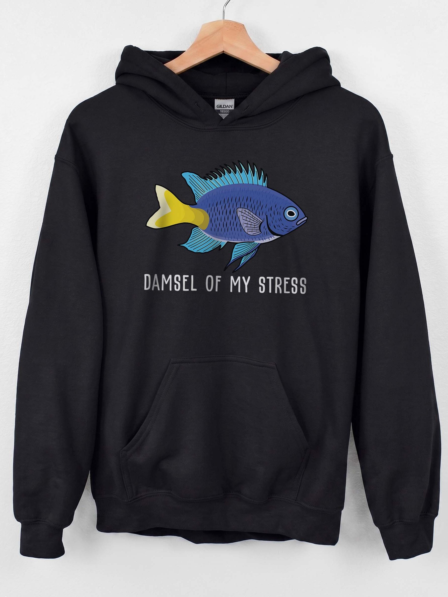 Damsel of My Stress Yellowtail Damsel Hoodie for Reef Aquarium Lovers product image (1)