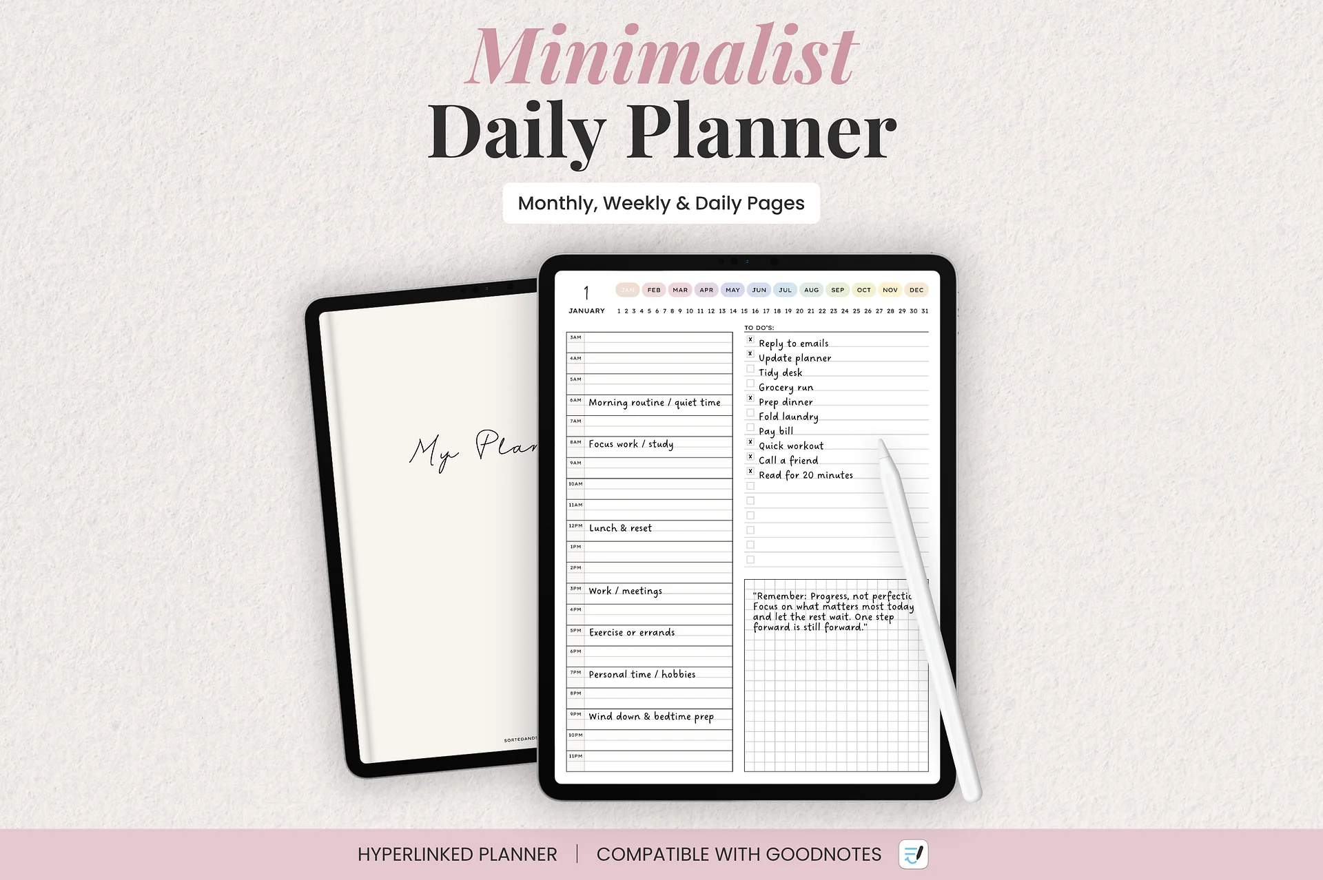 Minimalist Digital Daily Planner - Colorful product image (1)