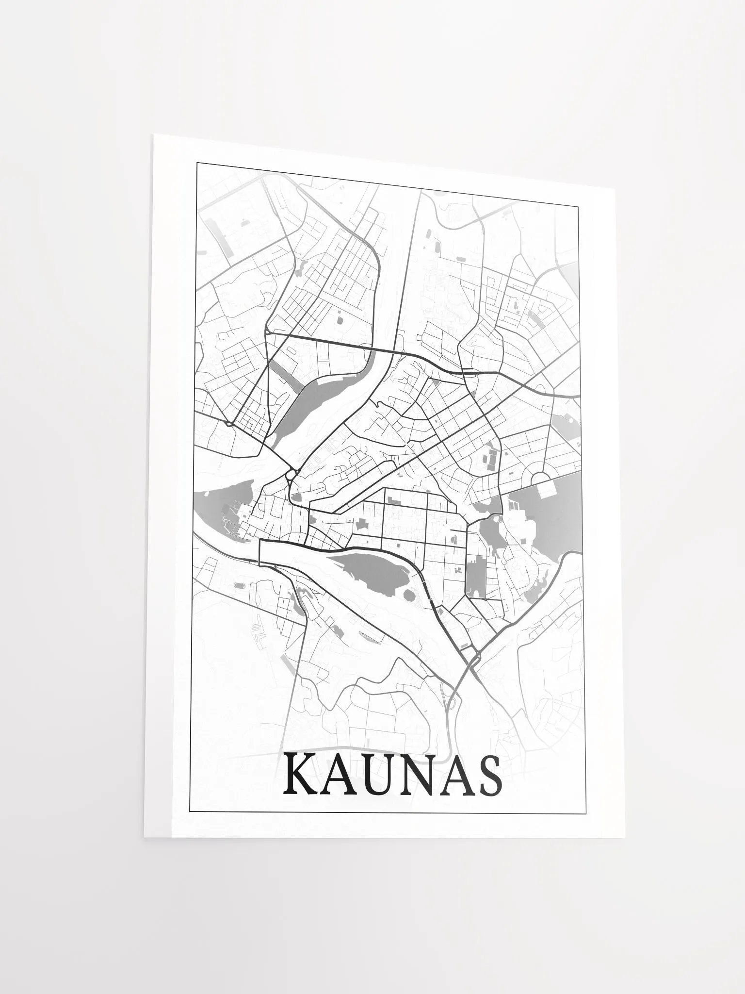 Kaunas, Lithuania, city map print product image (13)
