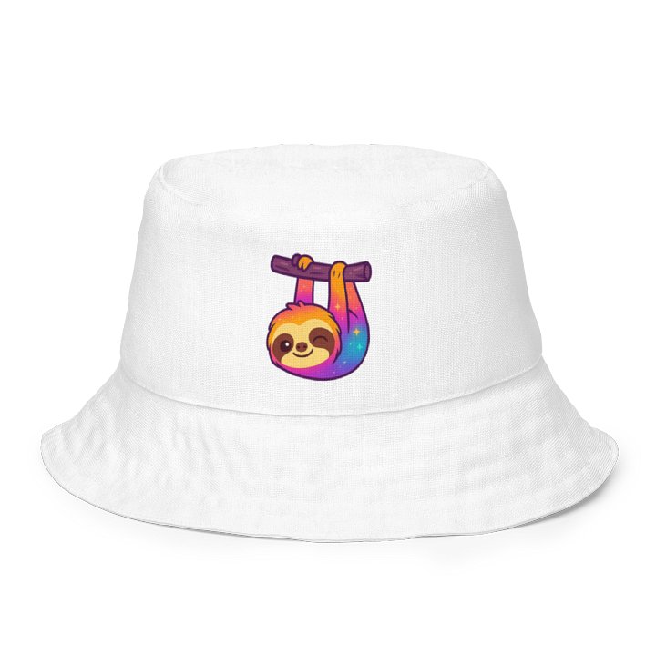 Colorful Hanging Sloth Bucket Hat – Cute Rainbow Sloth Hat for Animal Lovers & Slow Vibes product image (1)