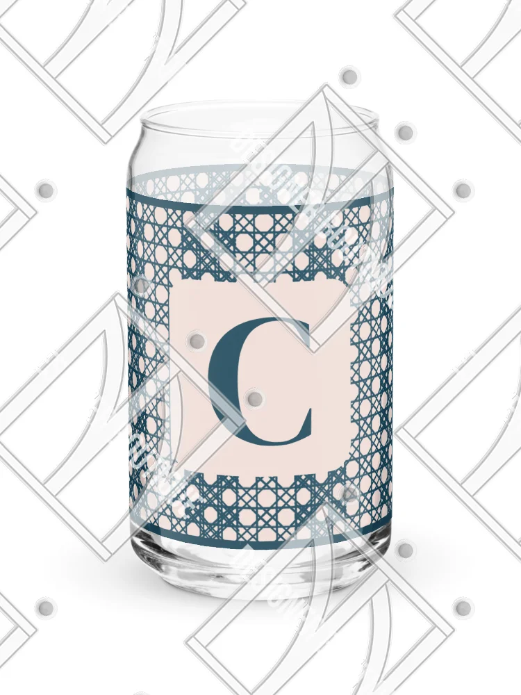 Le Rose Blue Monogram B Can-Shaped Glass product image (1)