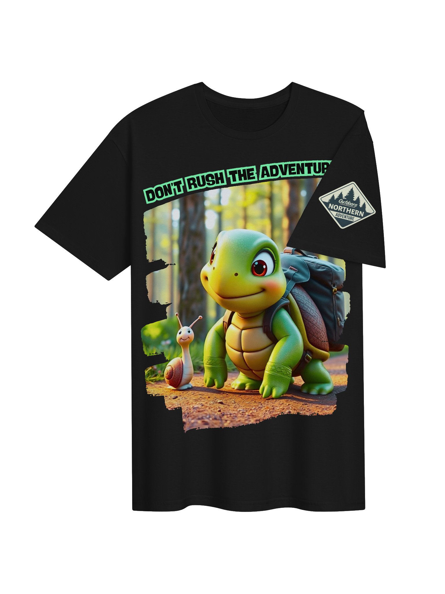 Don’t Rush the Adventure – Slow Hiking Turtle & Snail Unisex T-Shirt product image (25)