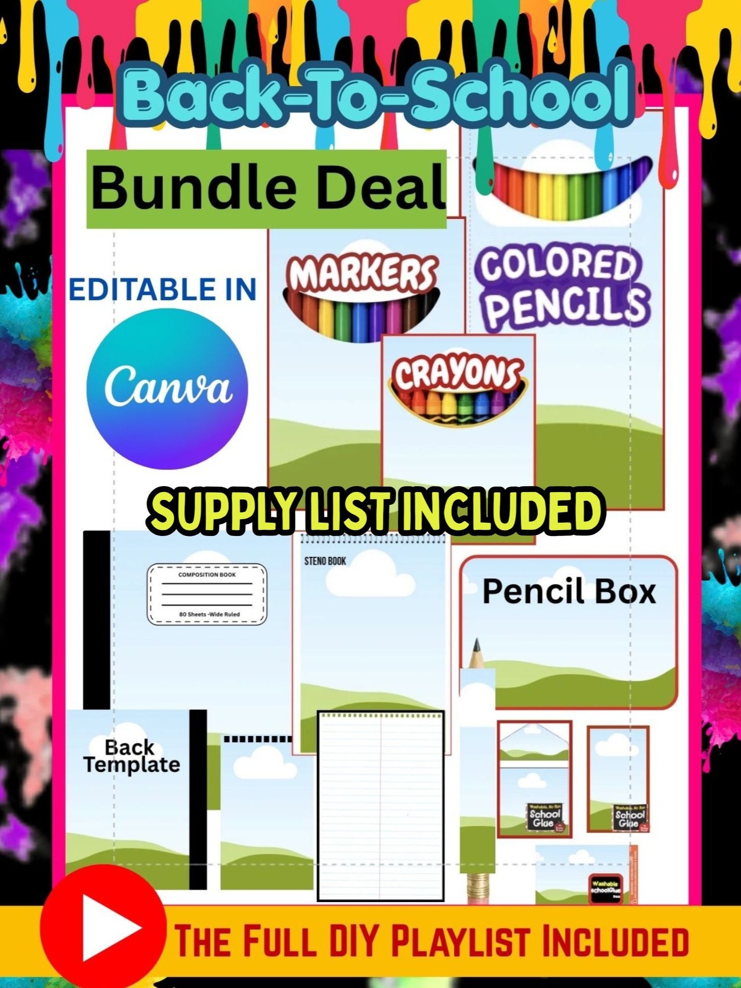 Back-to-School Templates - Bundle Deal - Editable in Canva - Content Creator Elements Included - Plus Full DIY Tutorials product image (1)