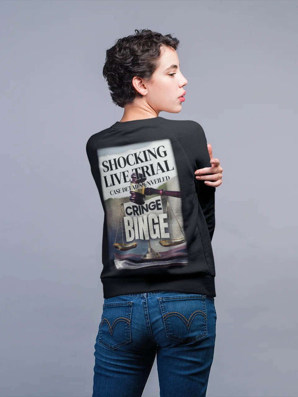 Shocking Live Trial “Cringe Binge” Crewneck Sweatshirt product image (10)