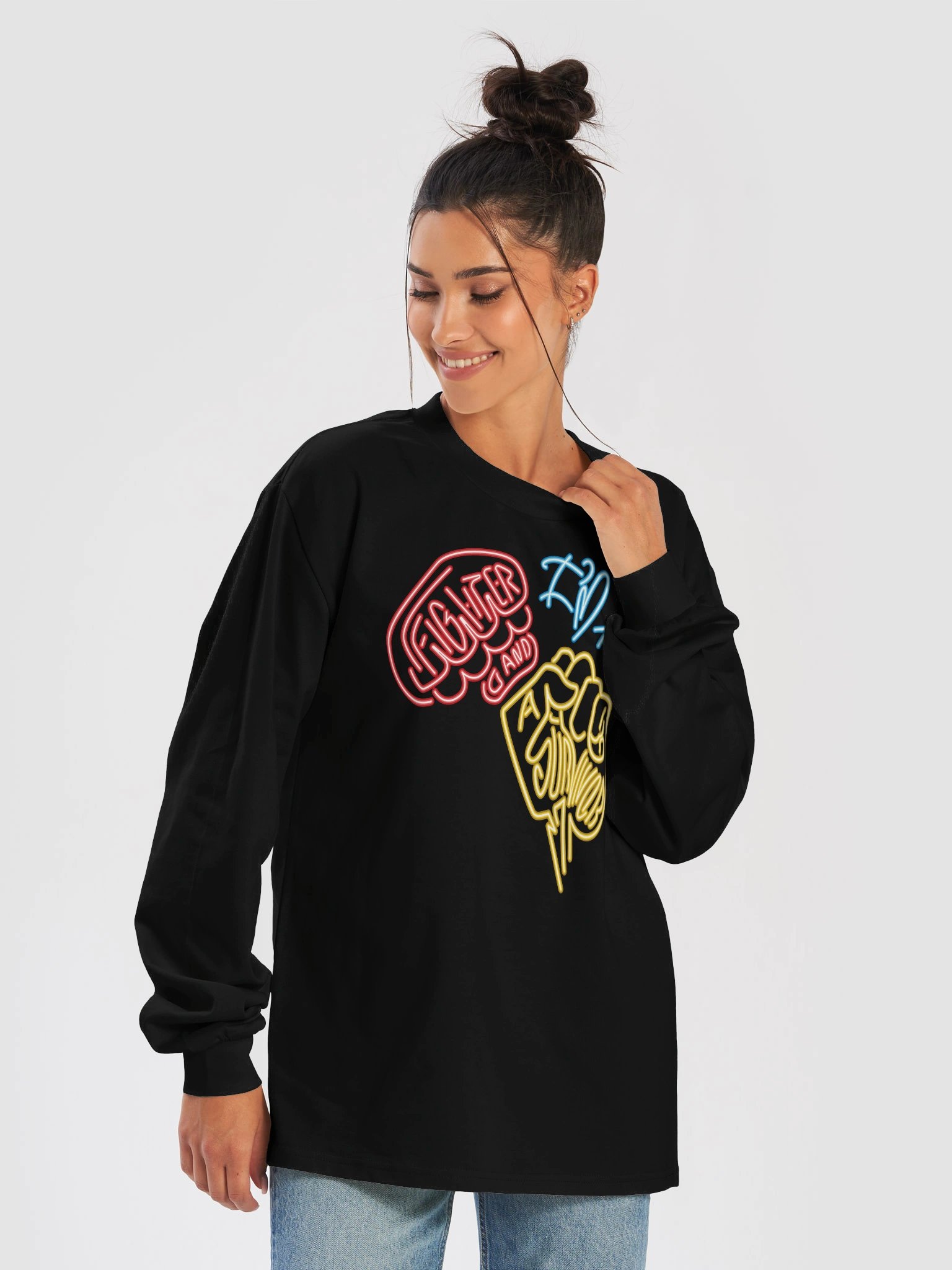 Neon I'm A Fighter And Survivor Long Sleeve Tee product image (3)