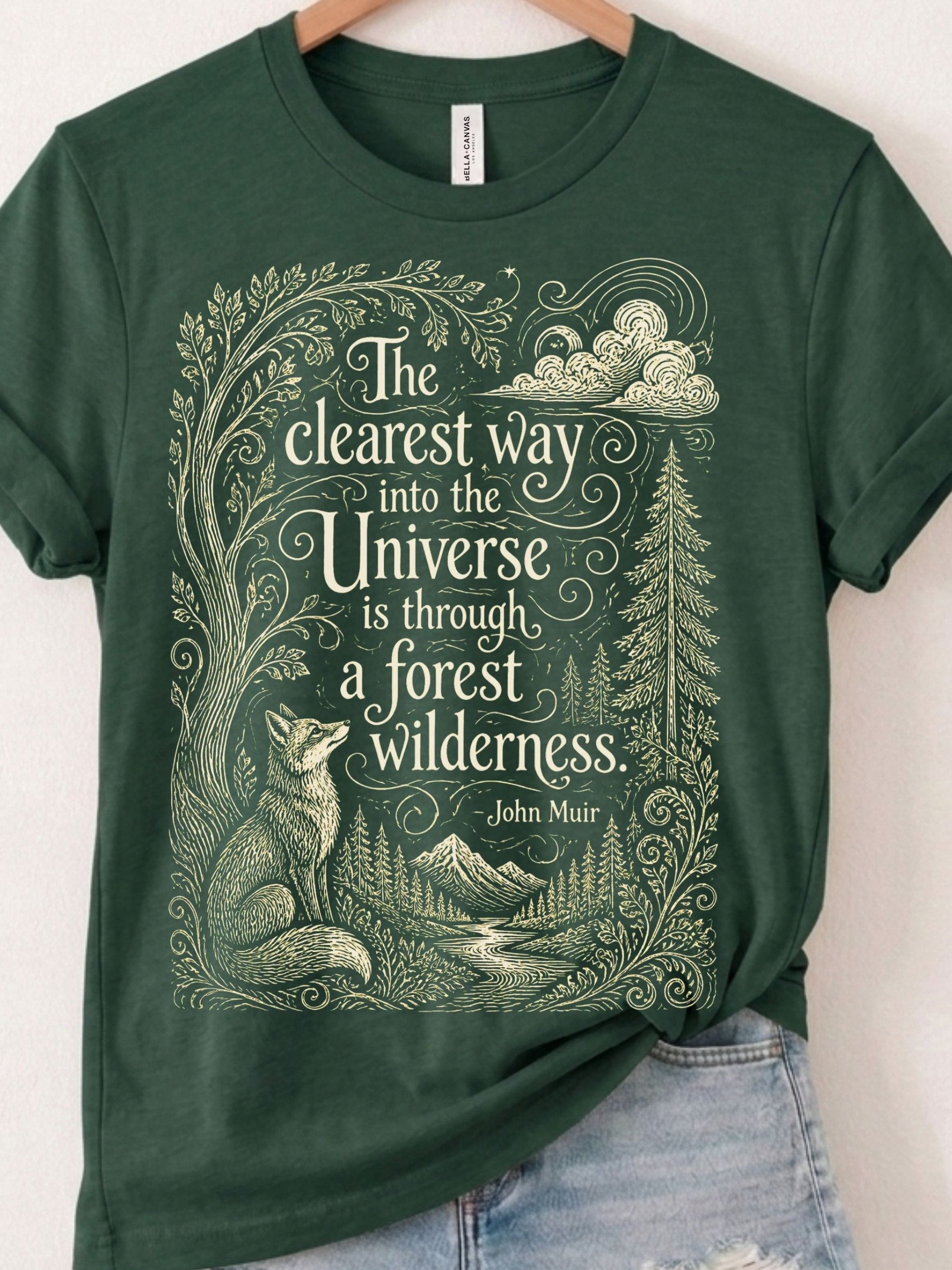 John Muir Forest Quote Shirt, Woodland Nature Tee, Vintage Hiking Graphic product image (1)