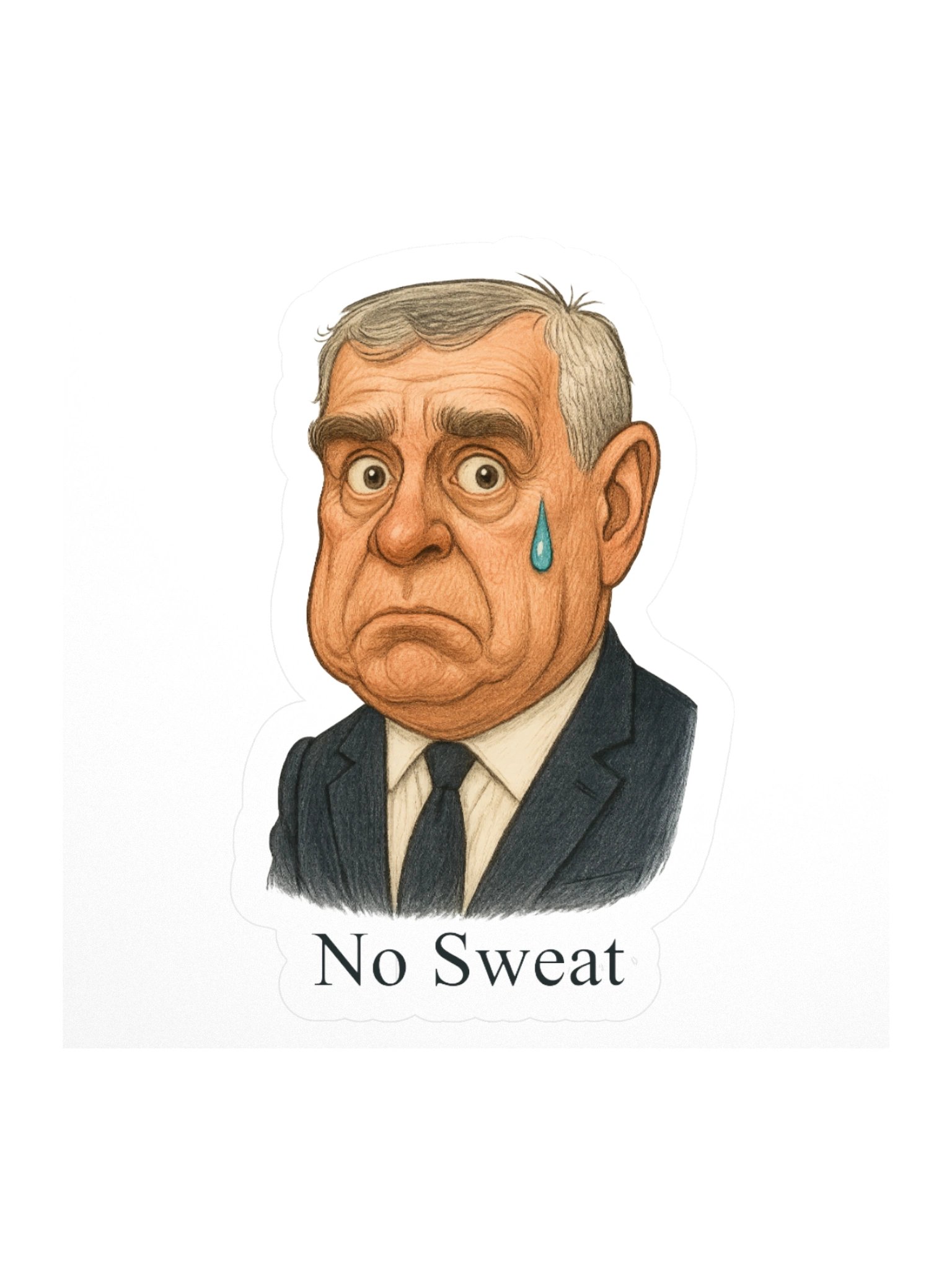 Royal Parody – “No Sweat” Collectible Kiss-Cut Sticker (3″) | As Never Collection product image (1)
