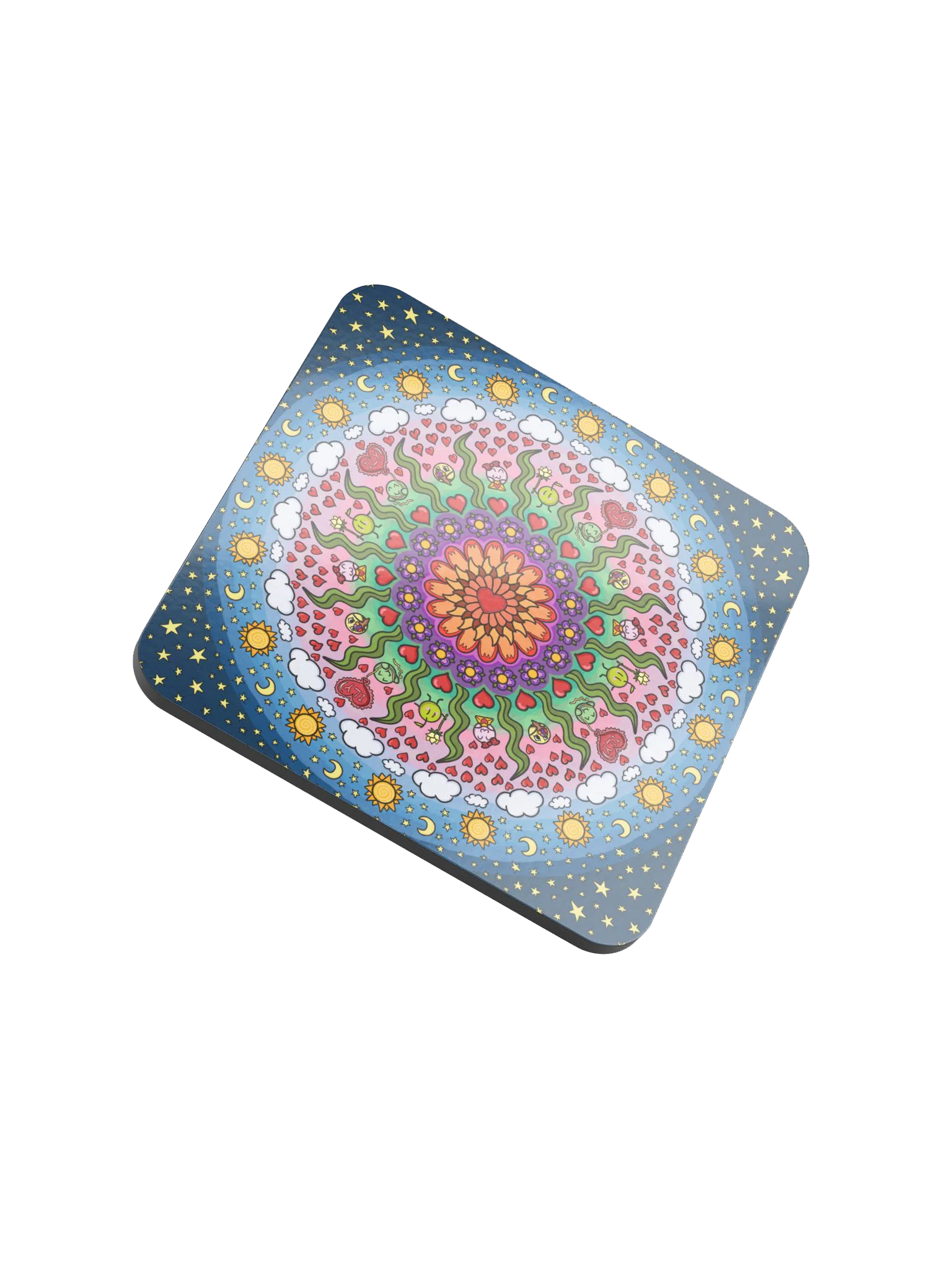 Dango Valentines Mandala - Glossed Cork Coaster product image (2)