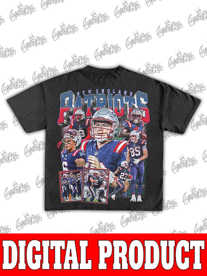 New England Patriots Vintage 90s Bootleg Graphic Design product image (1)