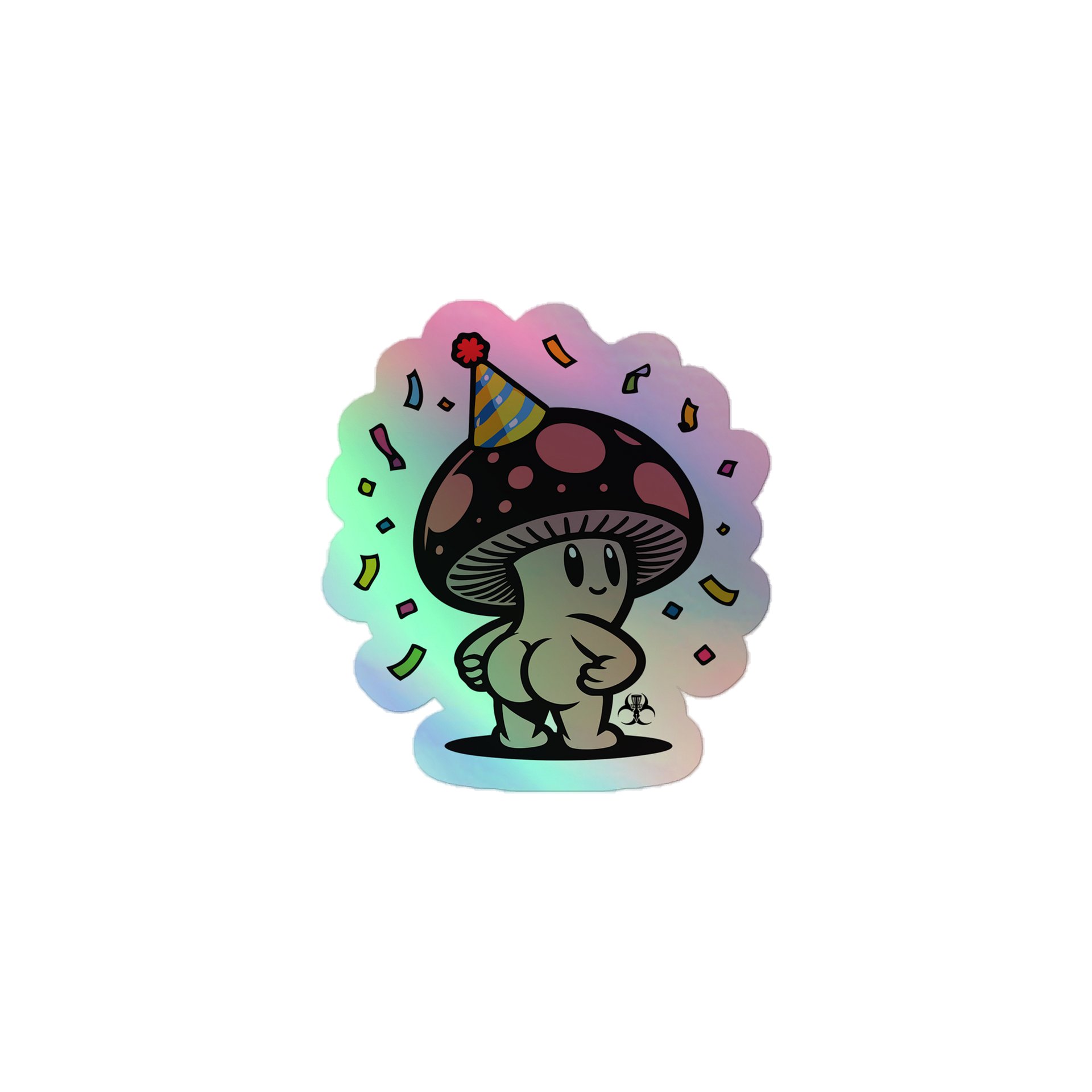 Birthday Mushbutt Kiss-Cut Holographic Stickers product image (1)