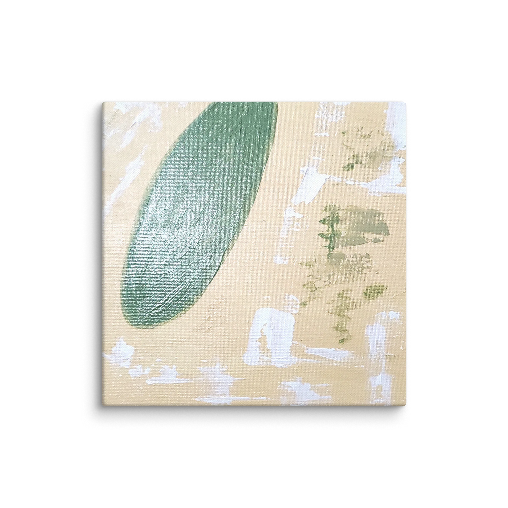 Beige, Sage Green, and White Abstract Wall Art product image (1)