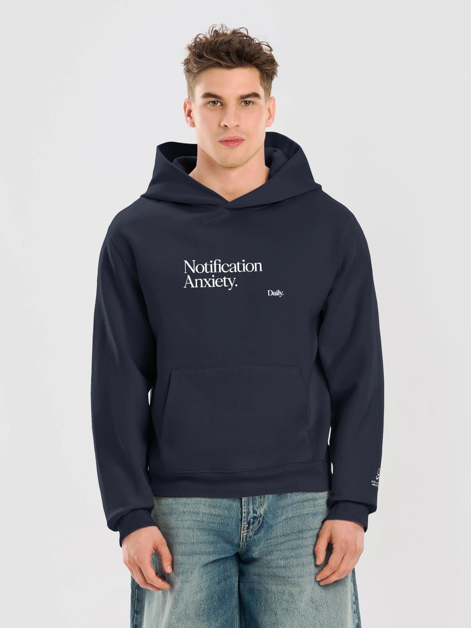 “Notification Anxiety. Daily.” — Bella+Canvas Unisex Oversized Midweight Hoodie product image (5)