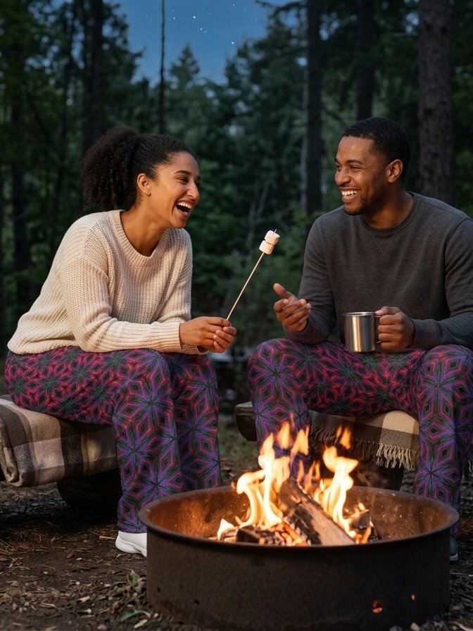 Cosmic Kaleidoscope Unisex Wide-Leg Lounge Pants product image (1)