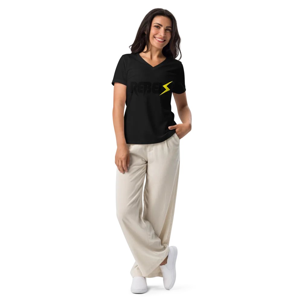 Woman's V Neck | Black | Black/Yellow product image (12)