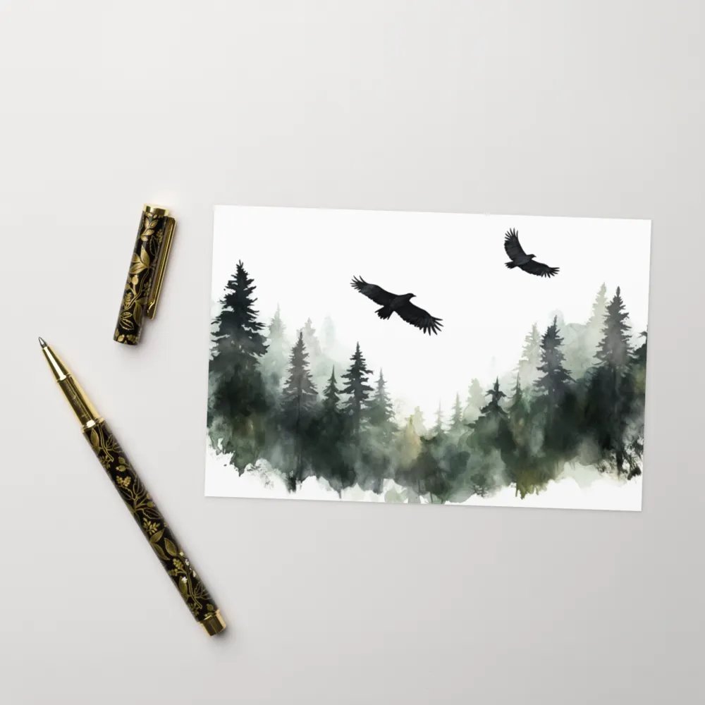 All-Occasion Greeting Card: Hovering Crows Over Spruce Forest product image (8)