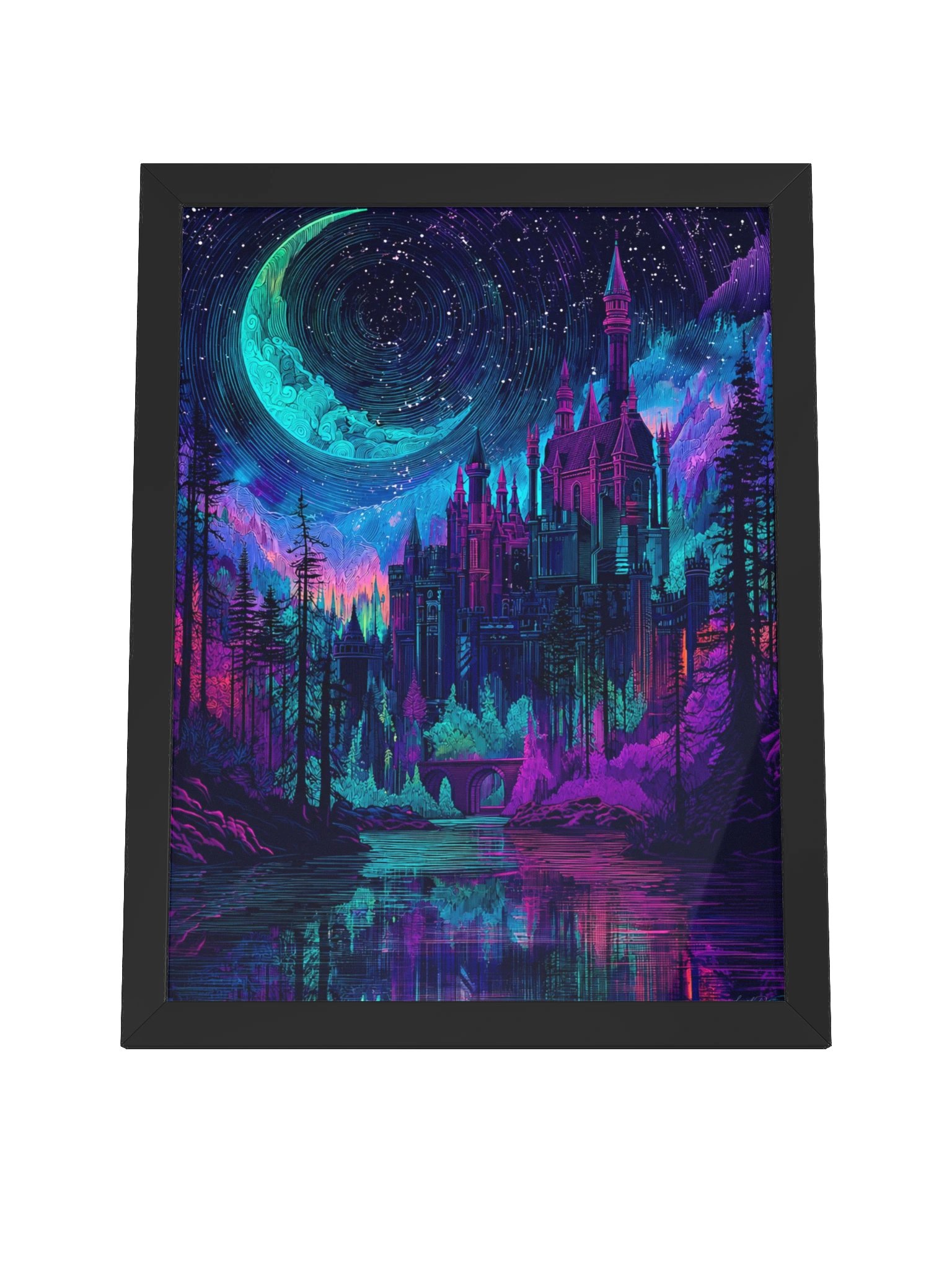 Crescent Castle Framed Art Print — Turquoise Crescent Castle product image (8)