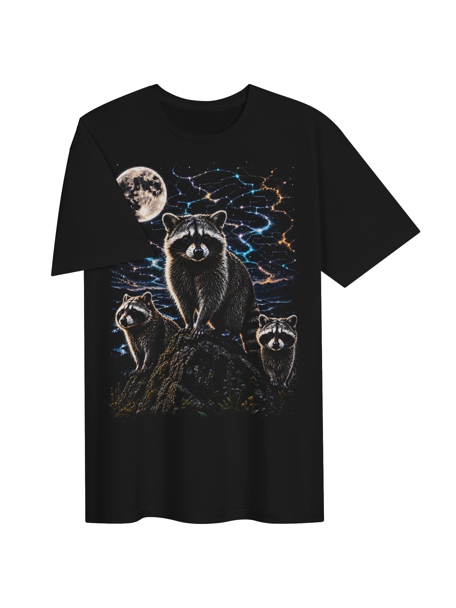 Raccoon Howling Moon Tshirt | Unexpected Legends Shirt product image (2)