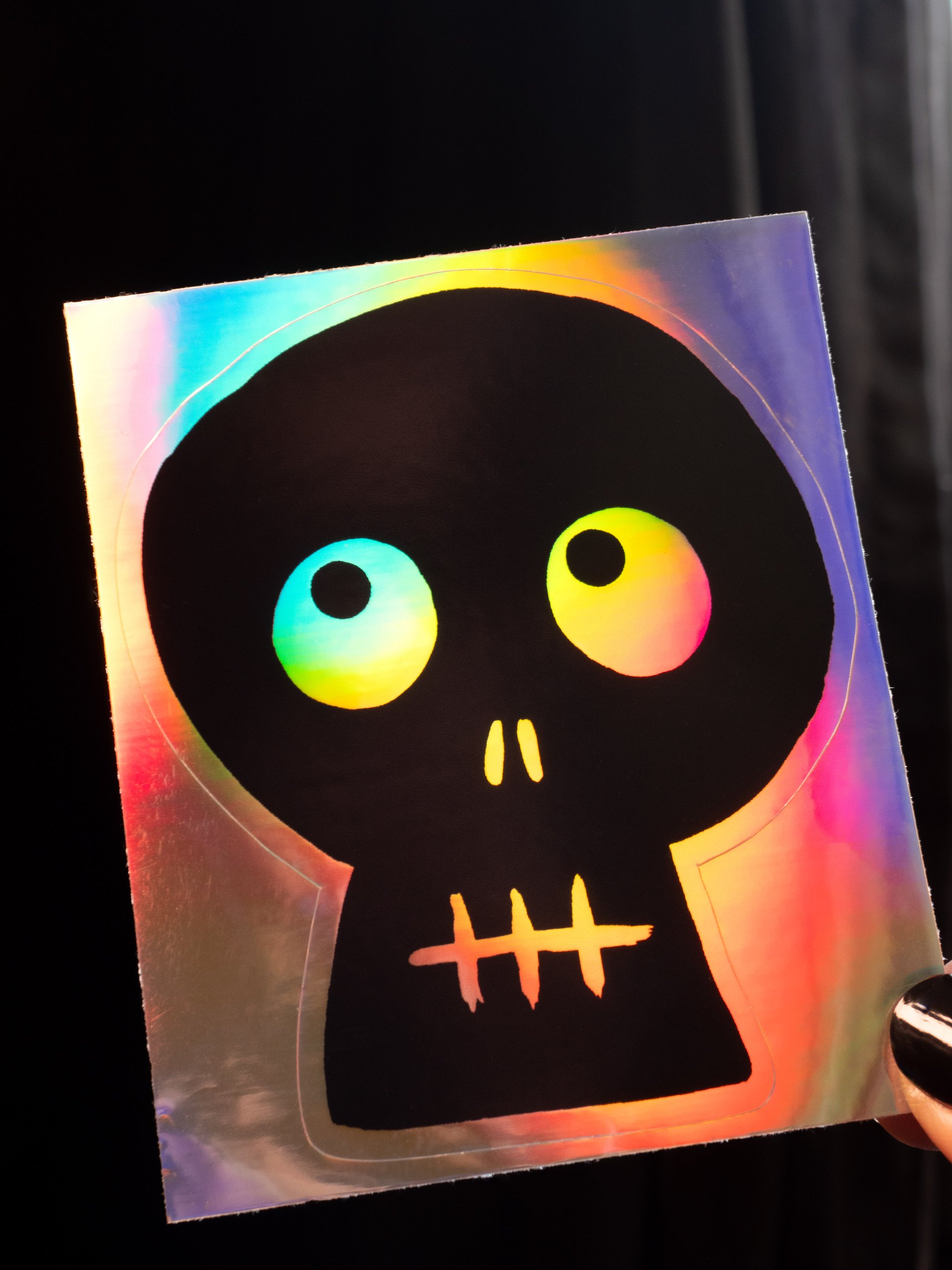 HOLOGRAPHIC STICKER - SKULL 03 product image (6)