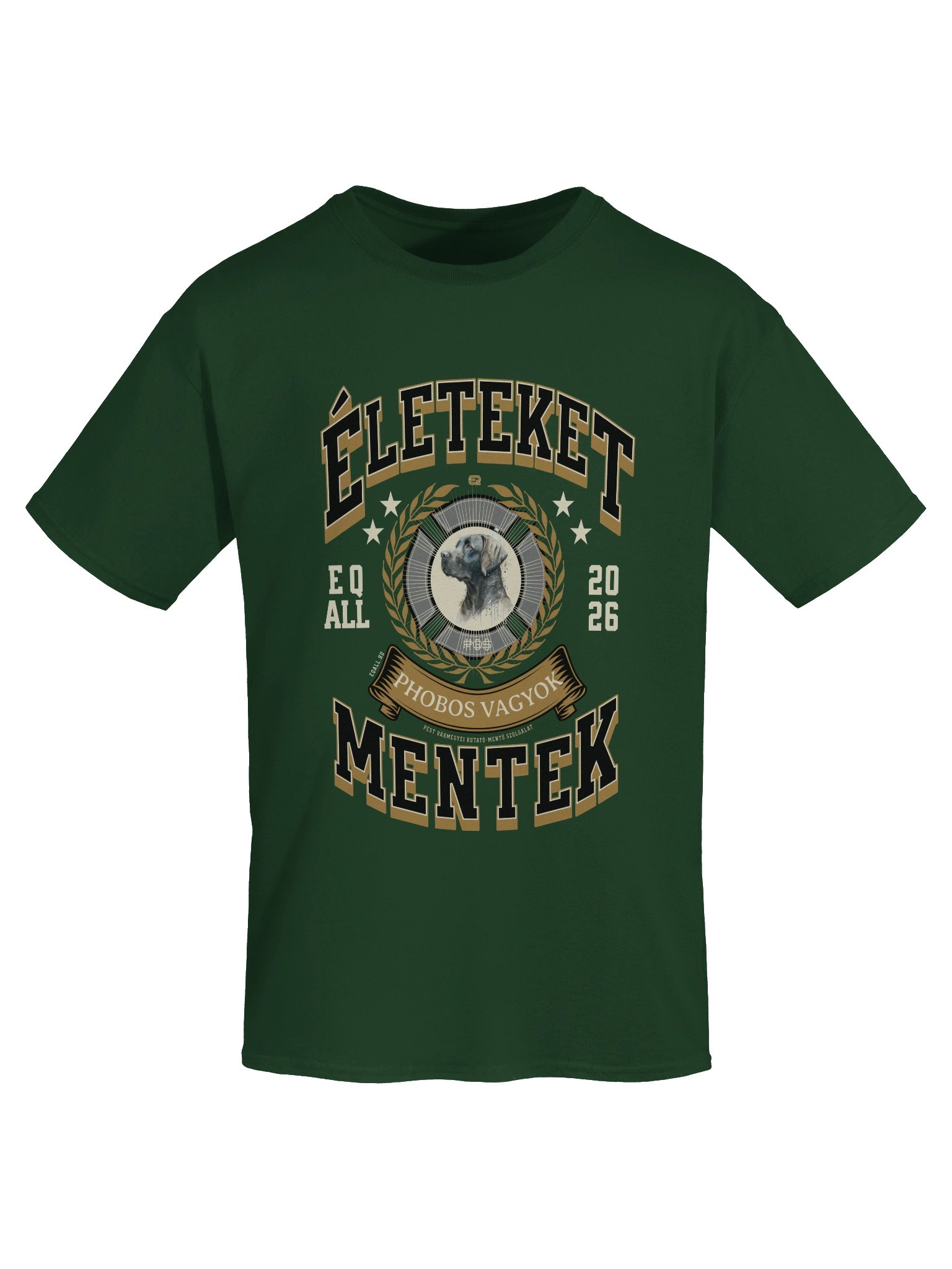 Életeket Mentek Phobos Vagyok_Unisex Pamut Póló_EQALL.hu® Originals_Mustár / Bézs / Fek. product image (43)