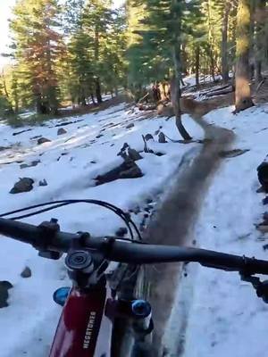 Waiting for ski season like 😅 ❄️  Mountain biking in snow #mountainbike #mtb 