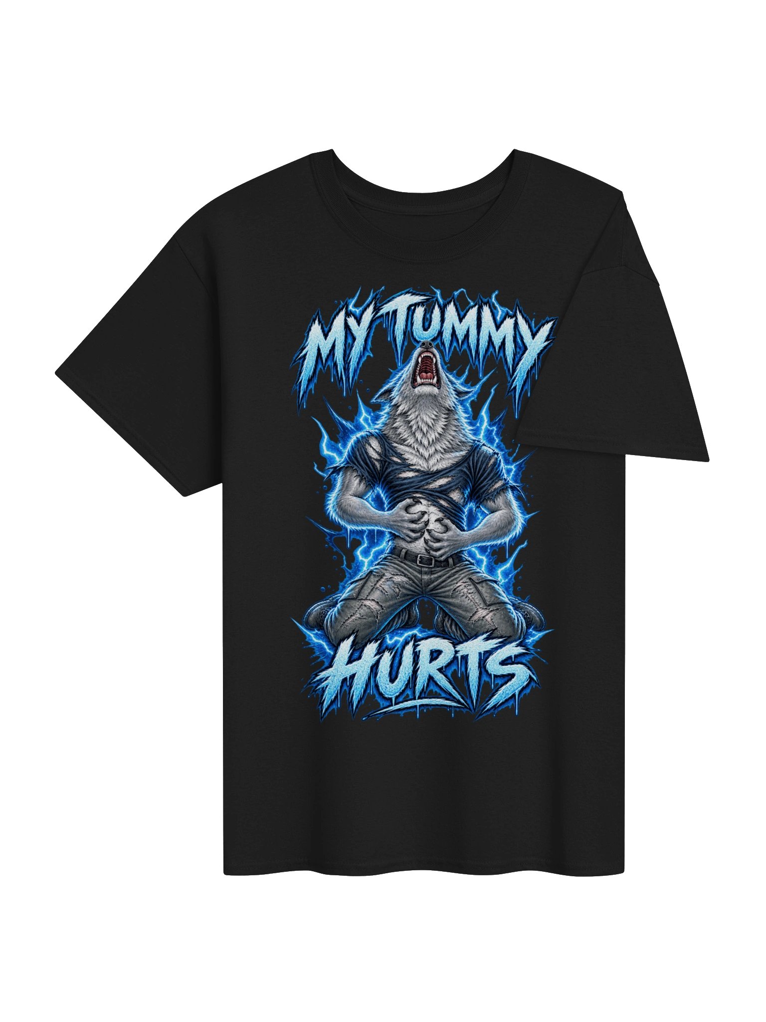 My Tummy Hurts Alpha Wolf Meme T-Shirt, Funny Bootleg Graphic Tee, Ironic Meme Shirt, Gamer Girl Boys Gift product image (4)